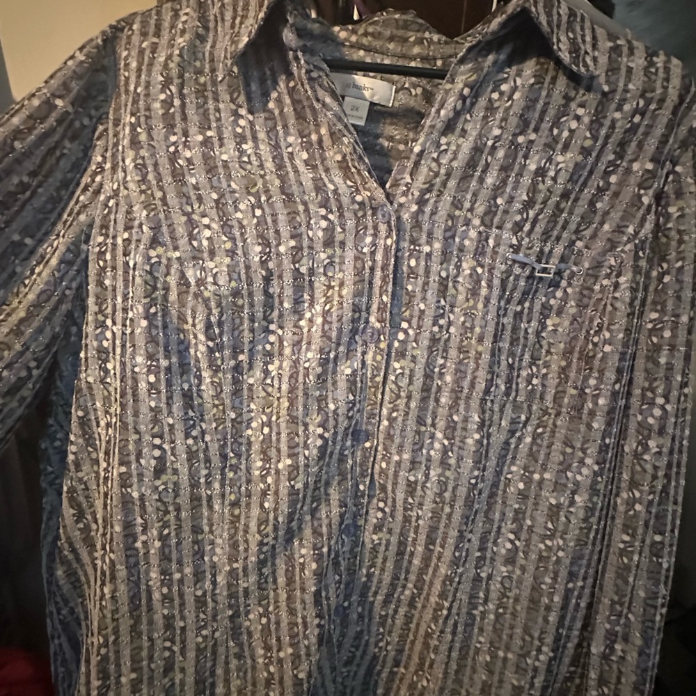 Stylish Button Down Blouse by CJ Banks